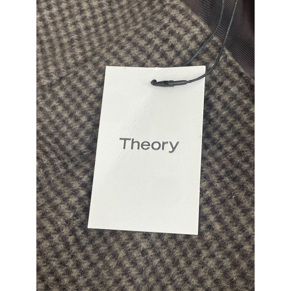 NWT THEORY Wide-Leg Front Zipper Office Brown Multi Size 8 Women's Pants - Picture 7 of 11